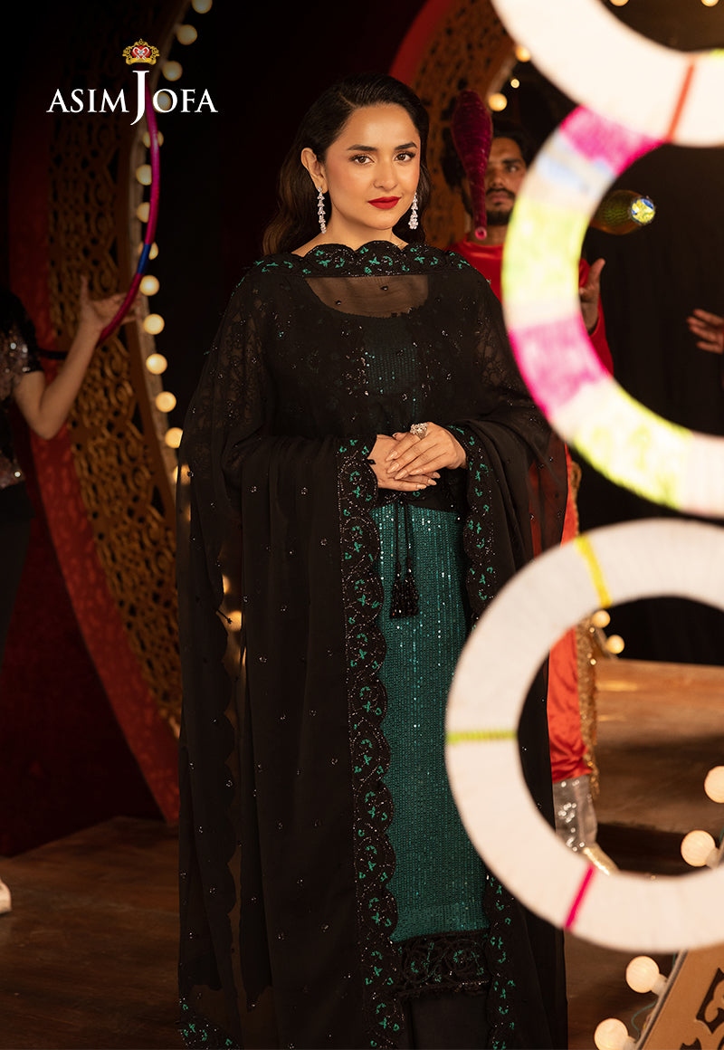 AJLFFD-20 Embroidered Sequin Net Stitched 3 PCS