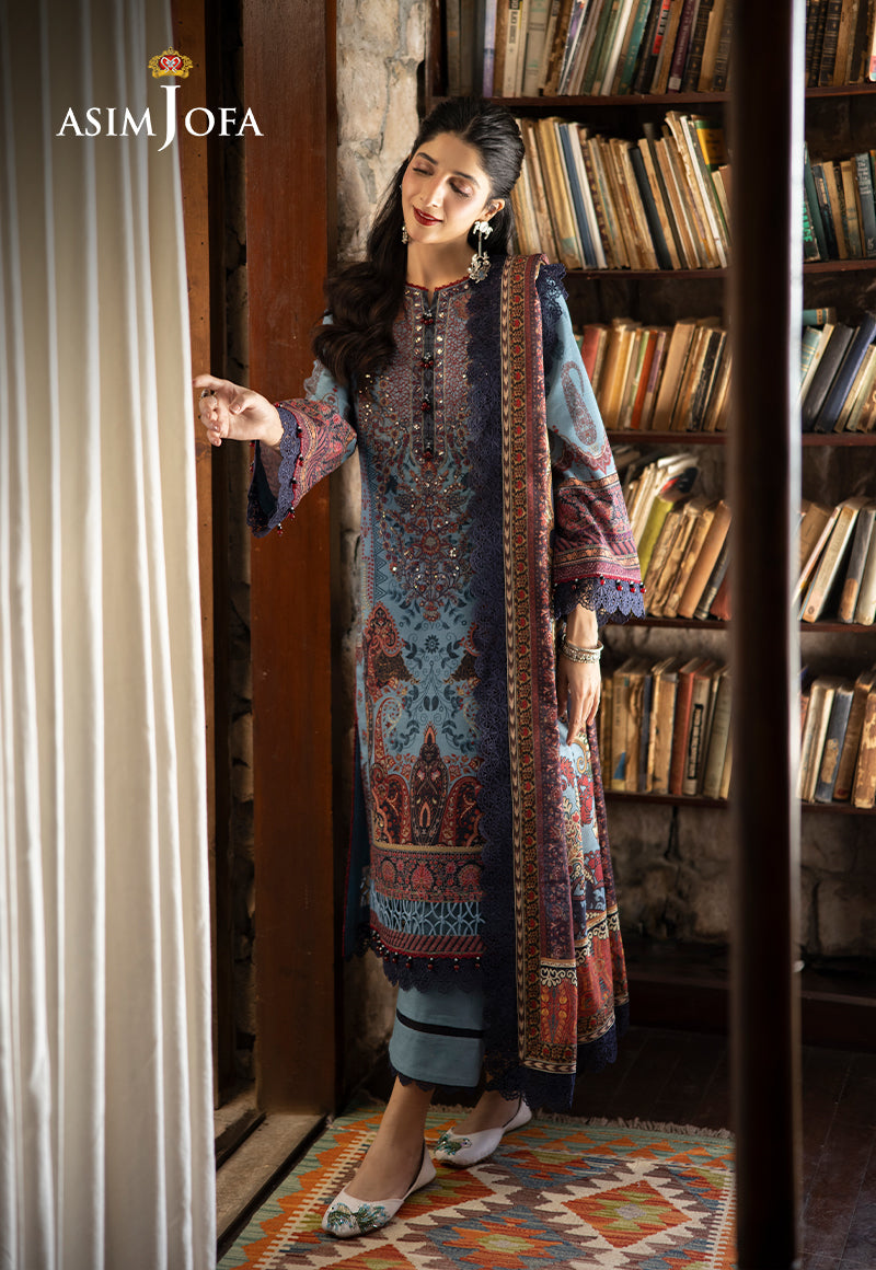 AJUWD-01 EMBROIDERED STITCHED 3 PCS