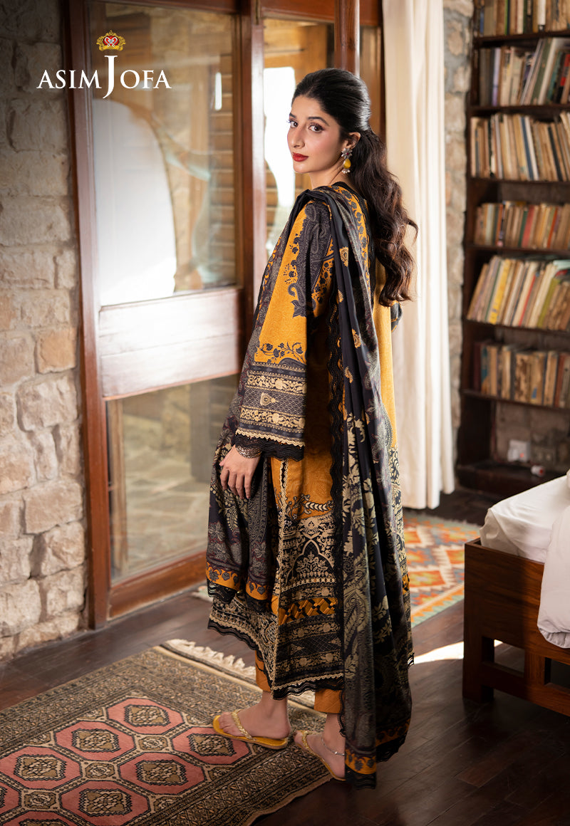 AJUWD-23 EMBROIDERED STITCHED 3 PCS
