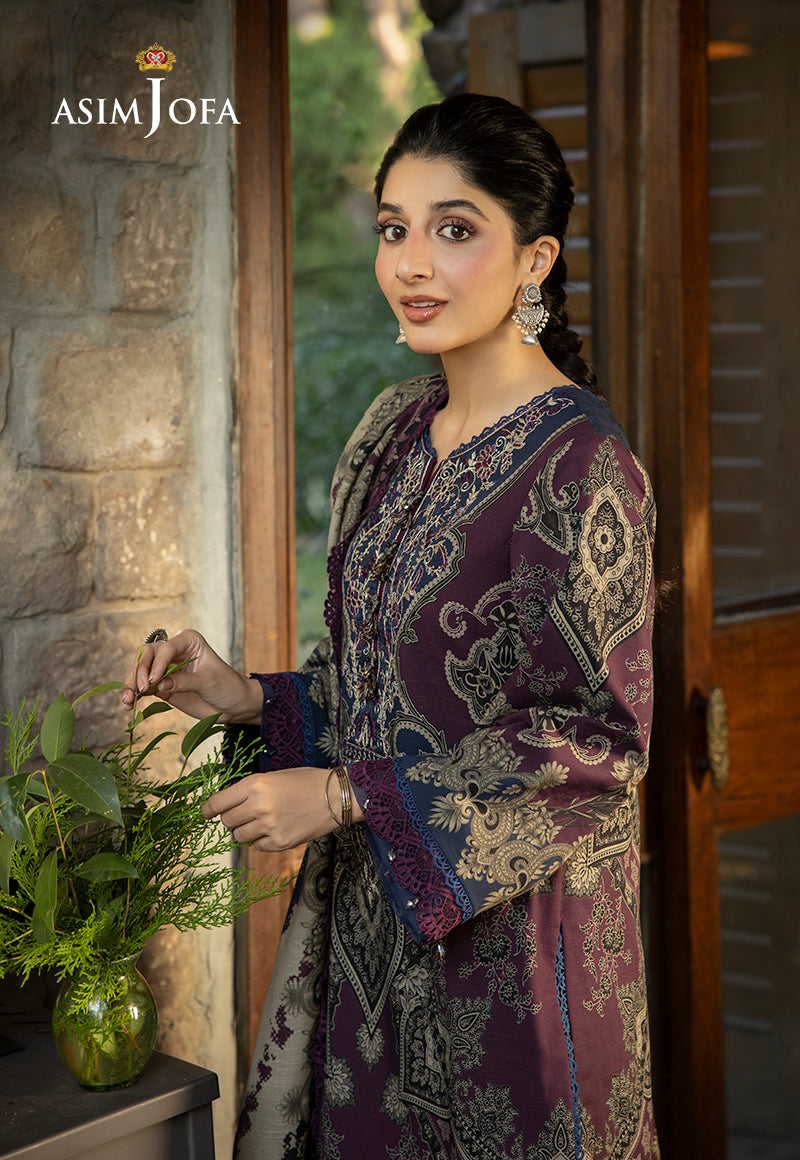 AJUWD-06 EMBROIDERED STITCHED 3 PCS