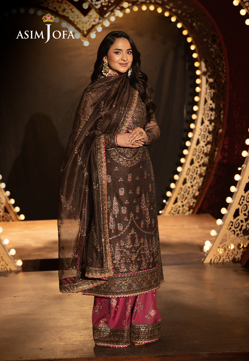 AJLFF-11 Embroidered Javeria Net 3 Pcs