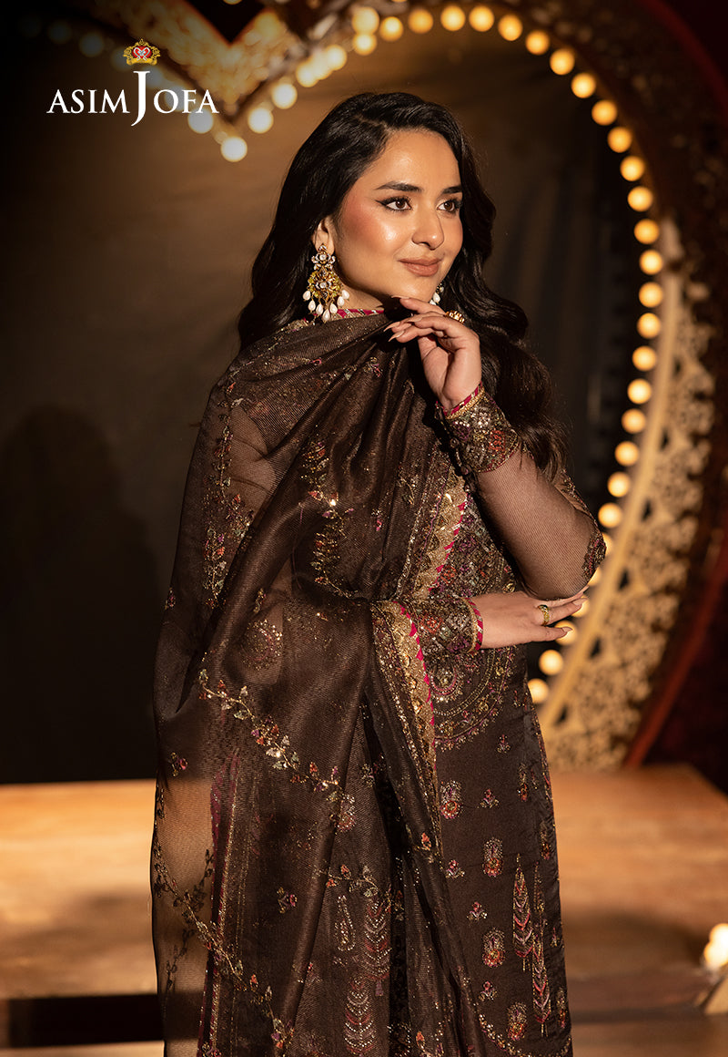 AJLFF-11 Embroidered Javeria Net 3 Pcs