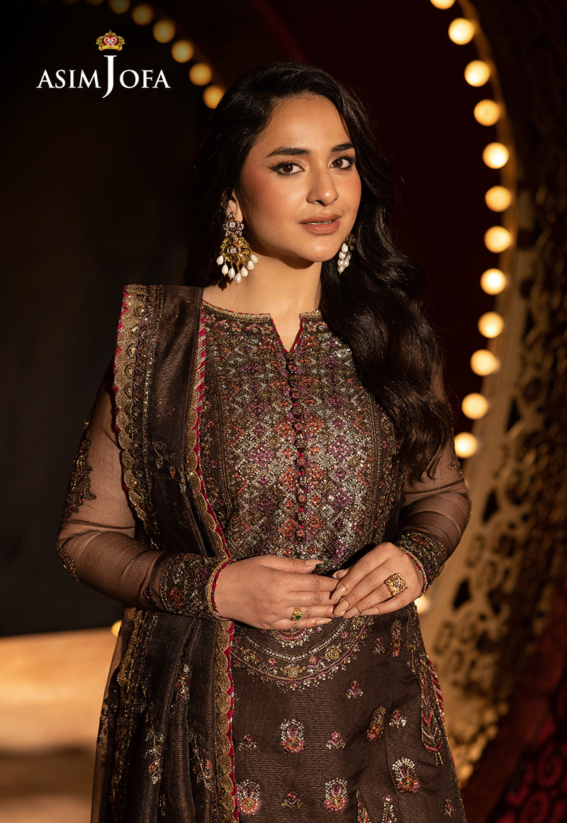 AJLFF-11 Embroidered Javeria Net 3 Pcs