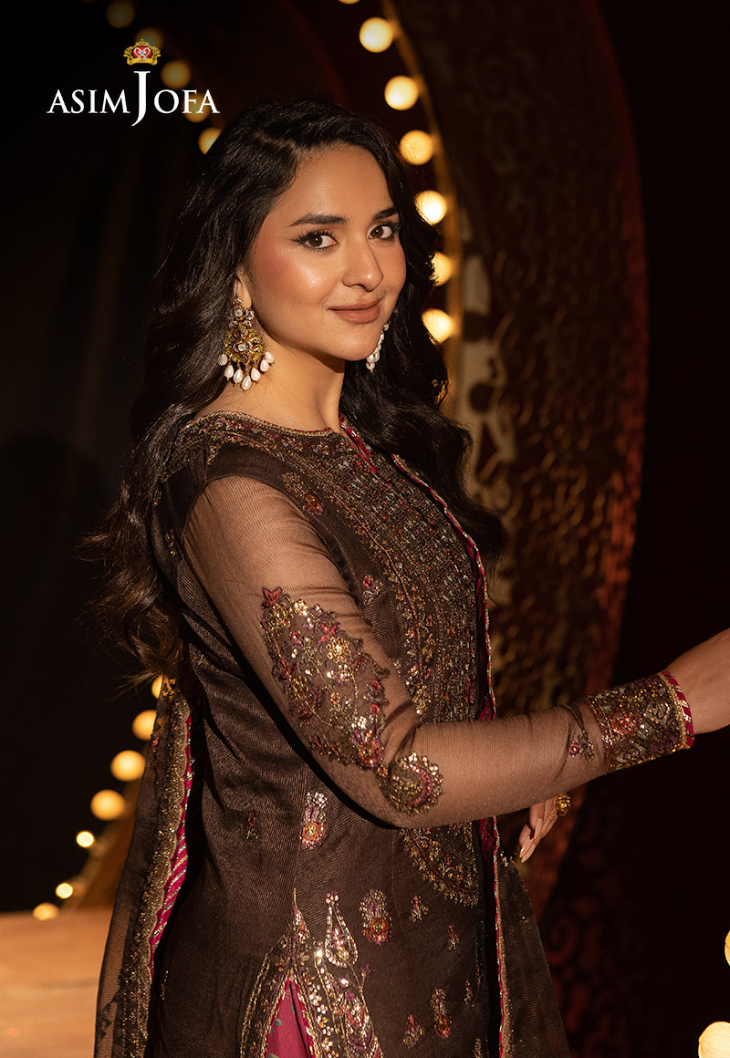 AJLFF-11 Embroidered Javeria Net 3 Pcs