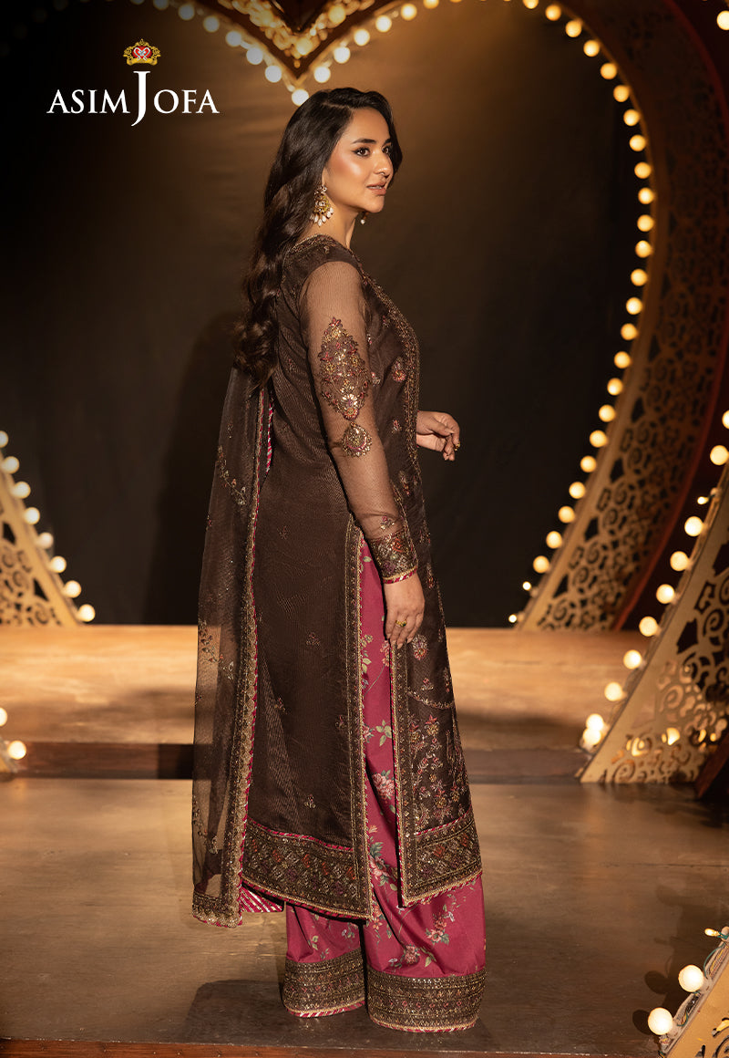 AJLFF-11 Embroidered Javeria Net 3 Pcs