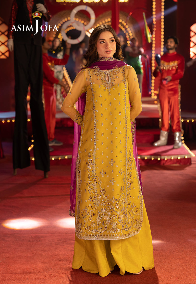 AJFO-05 EMBROIDERED ORGANZA UNSTITCHED 3 PCS (RTS)