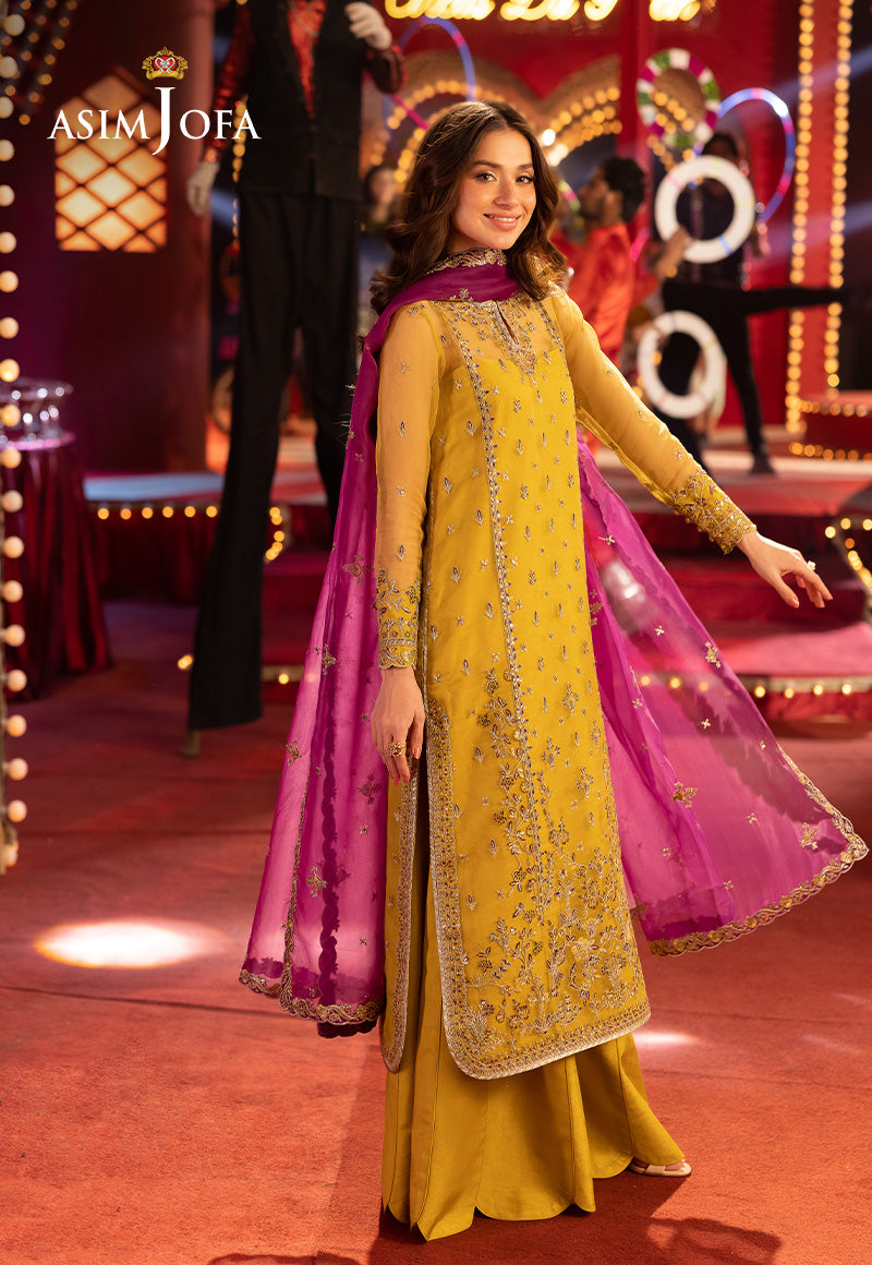 AJFO-05 EMBROIDERED ORGANZA UNSTITCHED 3 PCS (RTS)