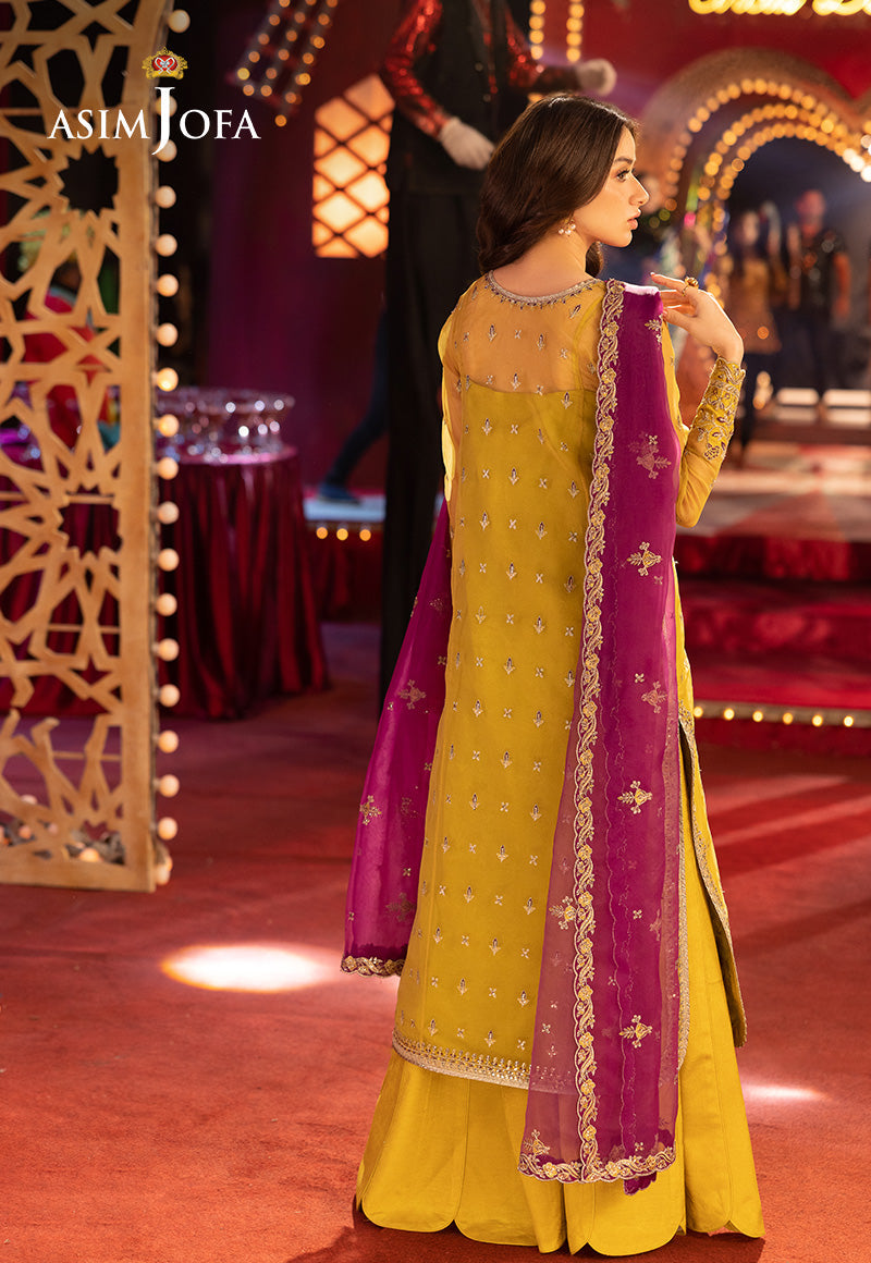 AJFO-05 EMBROIDERED ORGANZA UNSTITCHED 3 PCS (RTS)