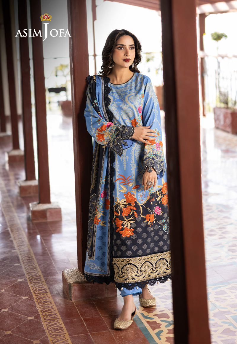 AJUWD-25 EMBROIDERED STITCHED 3 PCS