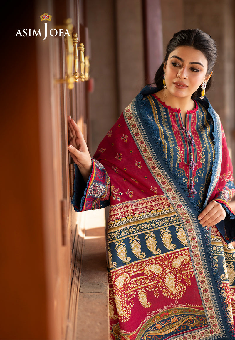AJUWD-53 PRINTED KHADDAR STITCHED 3 Pcs