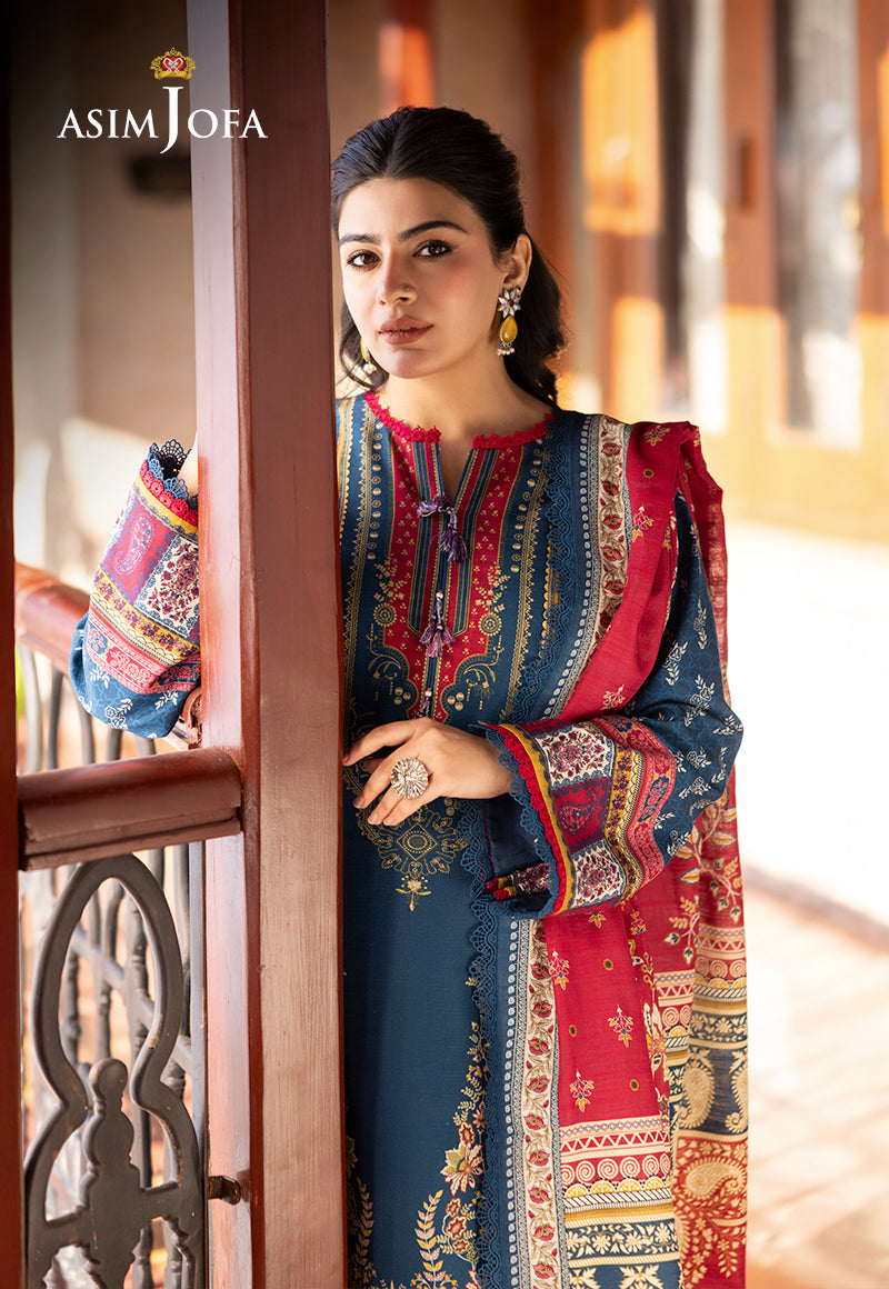 AJUWD-53 PRINTED KHADDAR STITCHED 3 Pcs