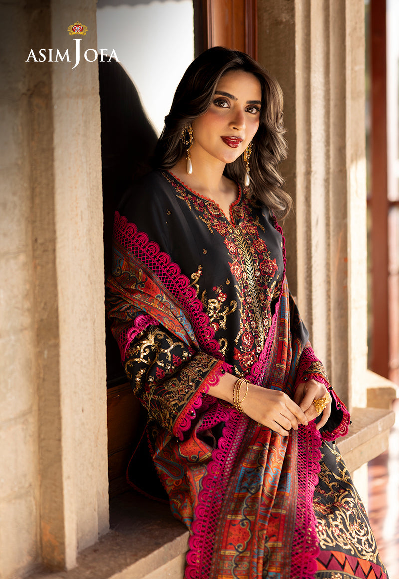 AJUWD-28 EMBROIDERED VISCOSE 3 Pcs