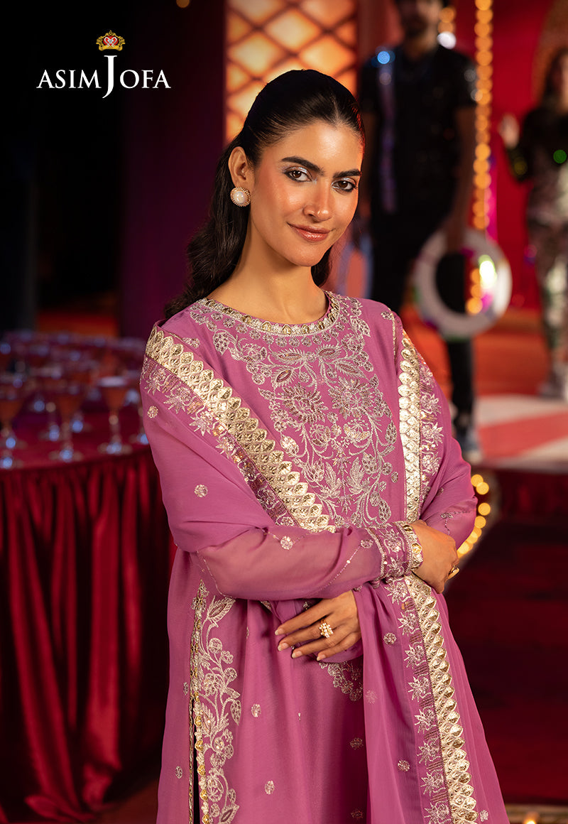 AJLFF-07 Embroidered Chiffon 3 Pcs