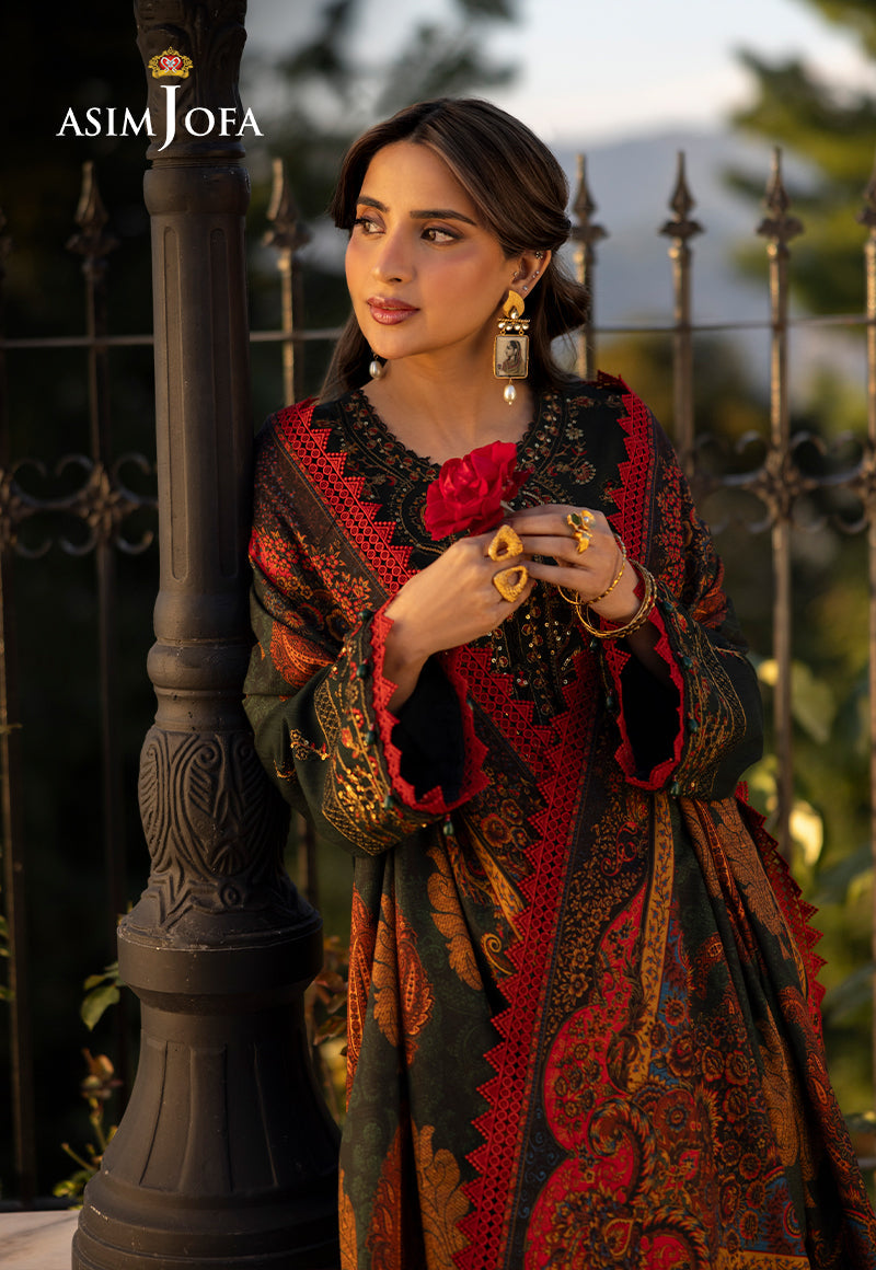 AJUWD-11 EMBROIDERED KHADDAR 3 Pcs