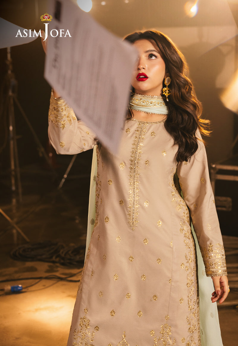 AJLF-13 EMBROIDERED BOSKI SILK 3 PCS