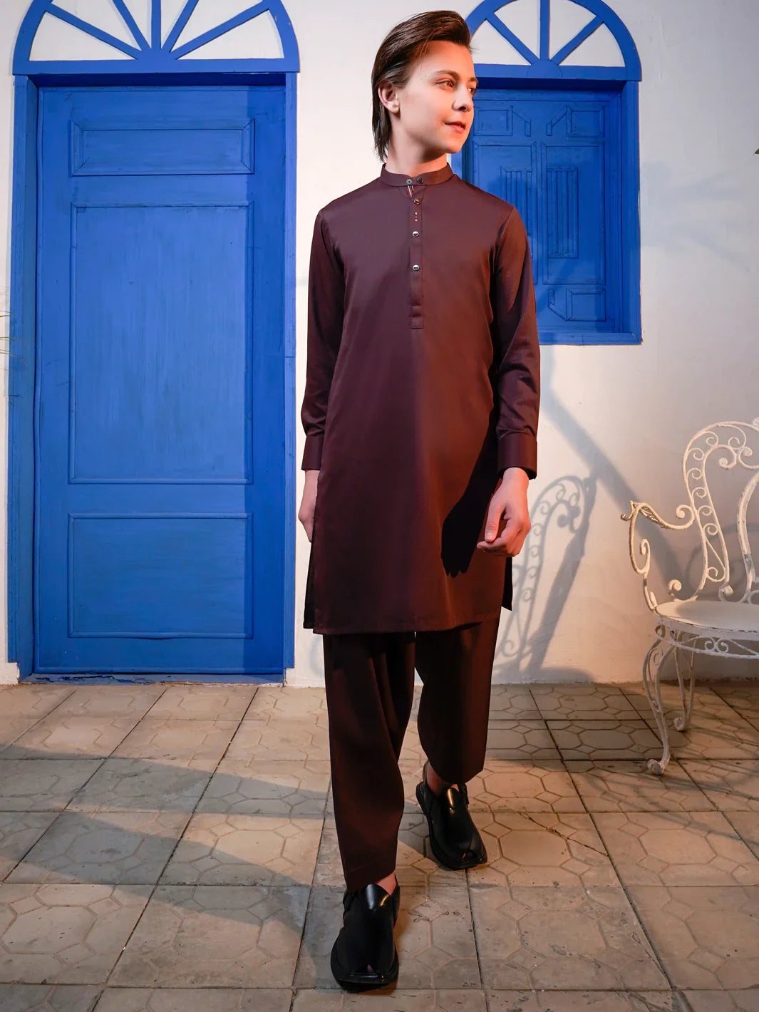 Maroon Blended Kameez Shalwar - ALTET-KS-006-R1