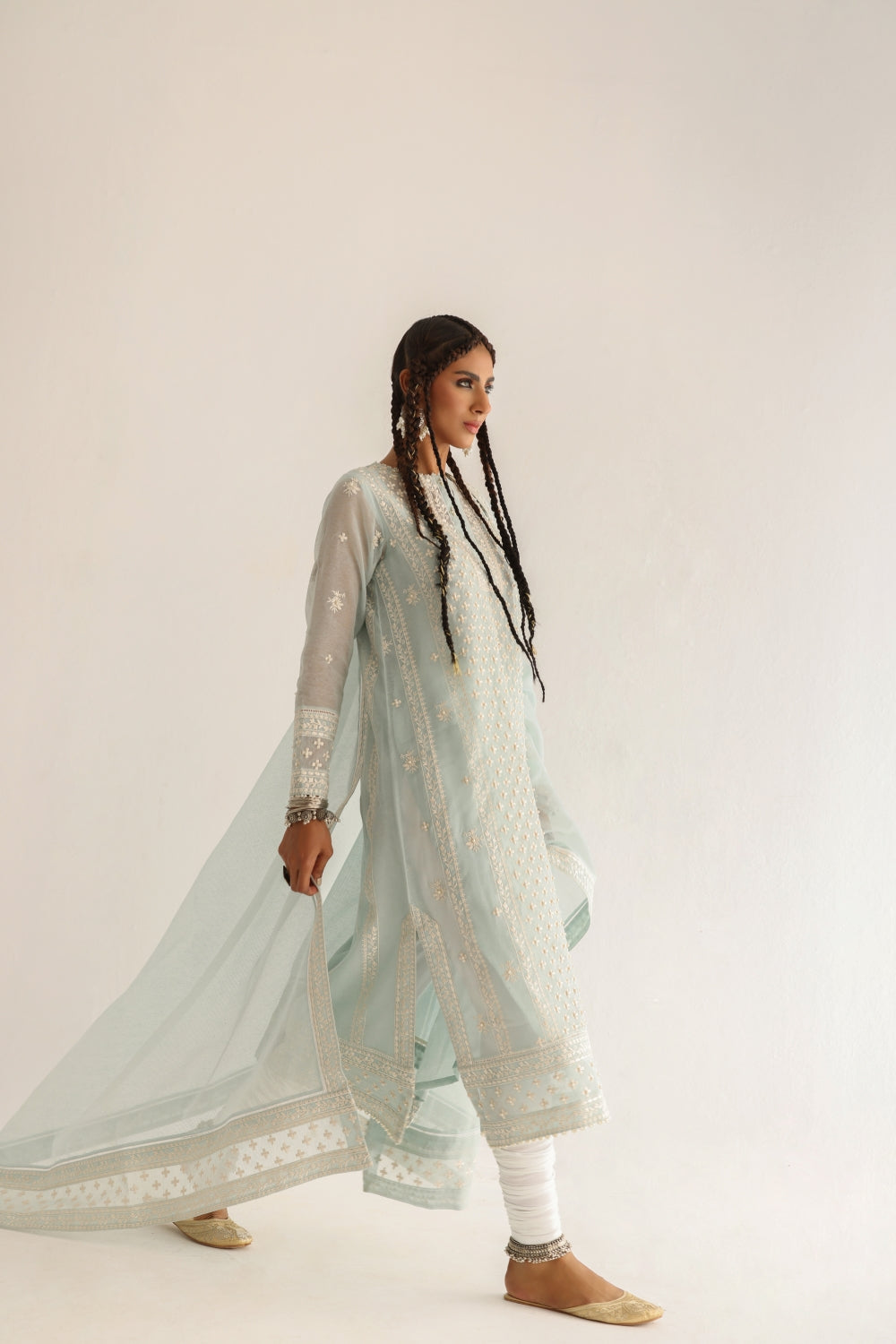 Ice blue Pearl Embroidery