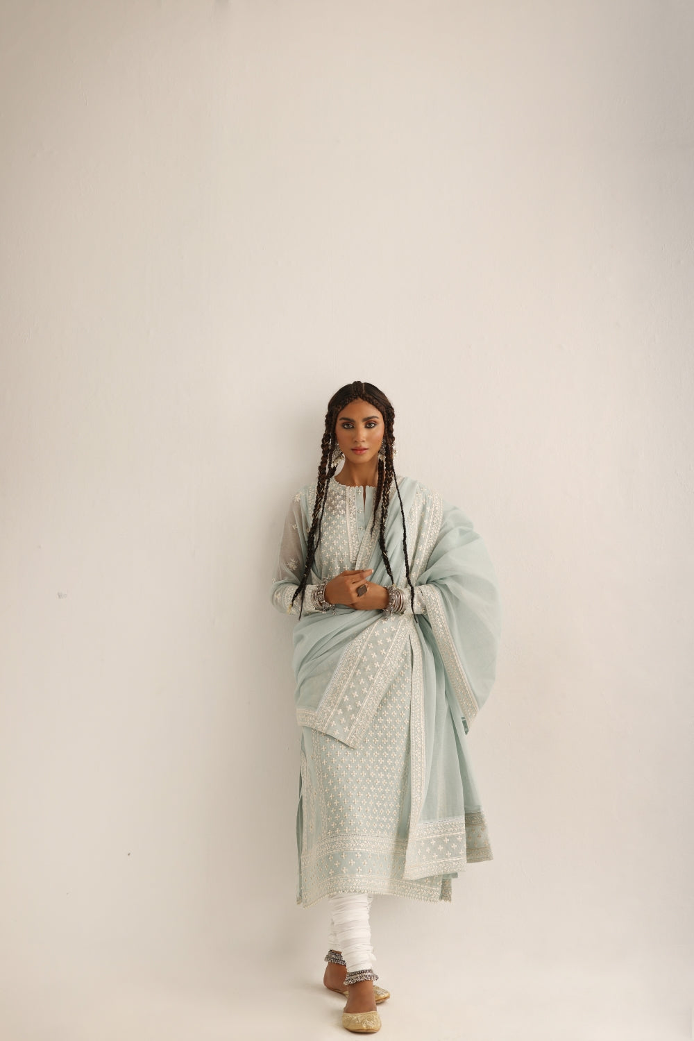 Ice blue Pearl Embroidery