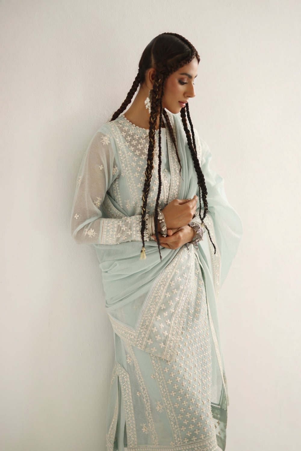 Ice blue Pearl Embroidery