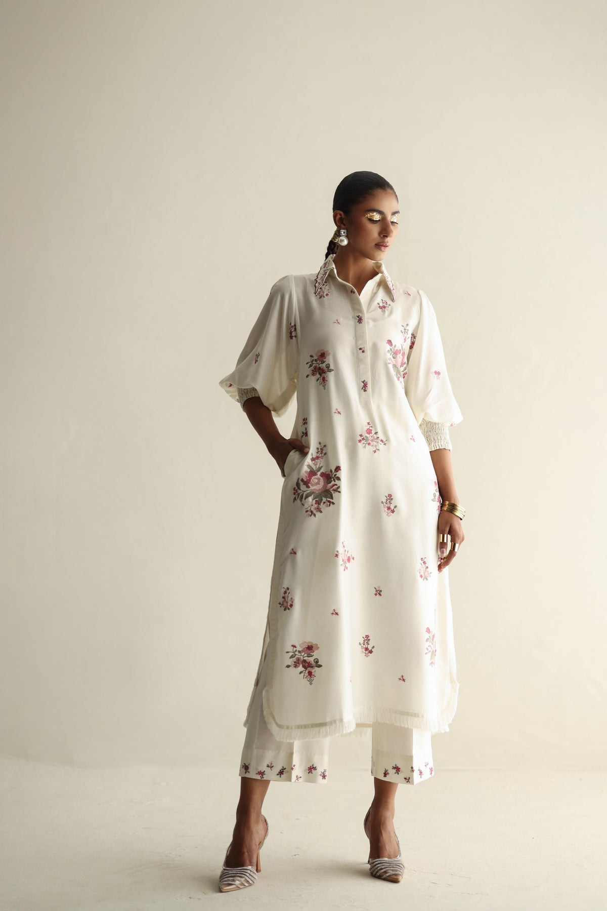Inflorescence - Ivory Shirt Long & Pants