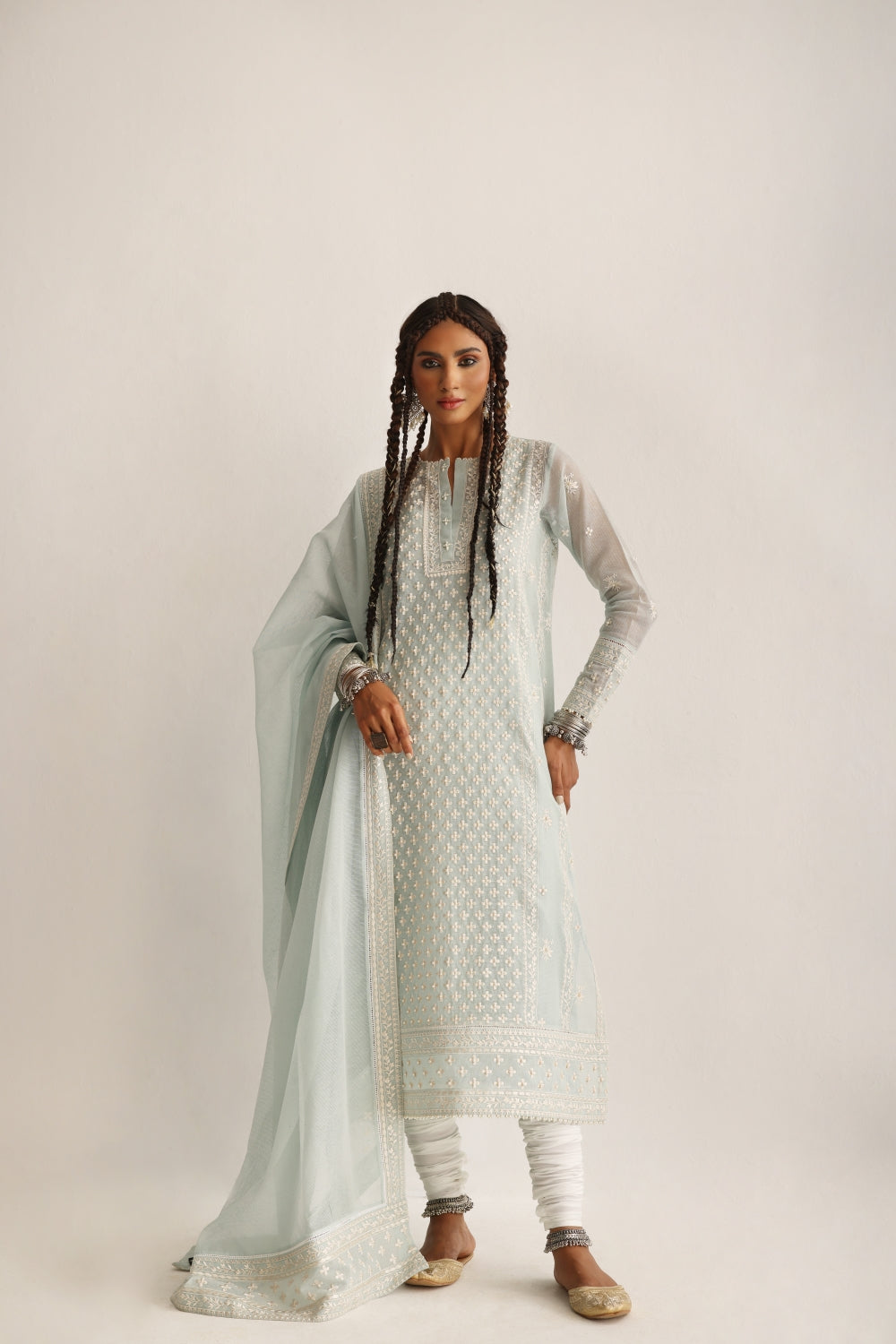 Ice blue Pearl Embroidery