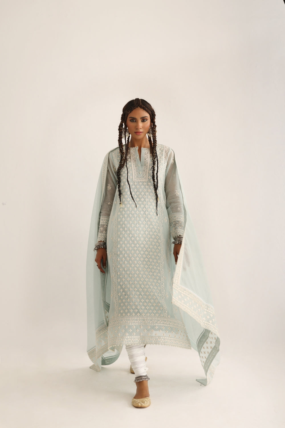 Ice blue Pearl Embroidery