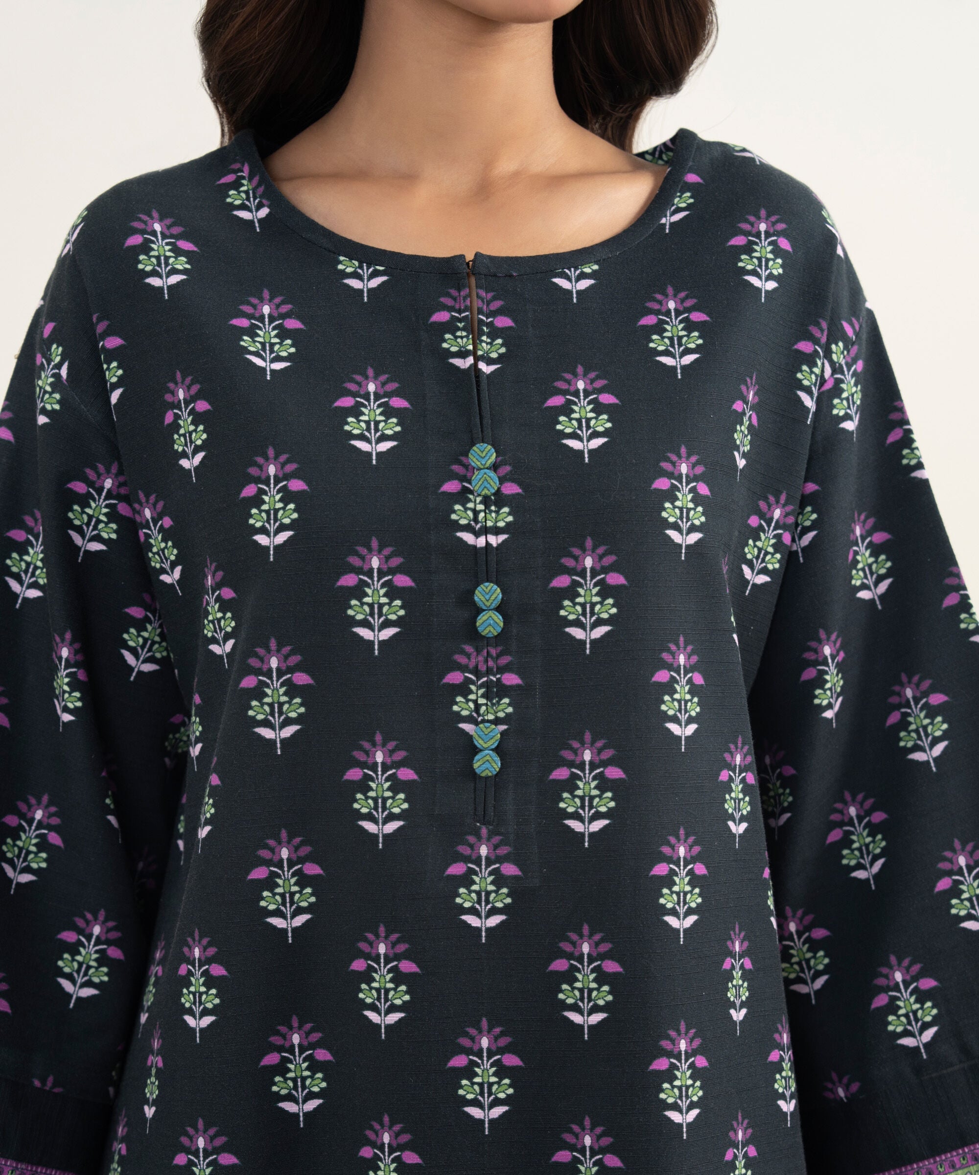 2 Piece - Printed Arabic Khaddar Suit