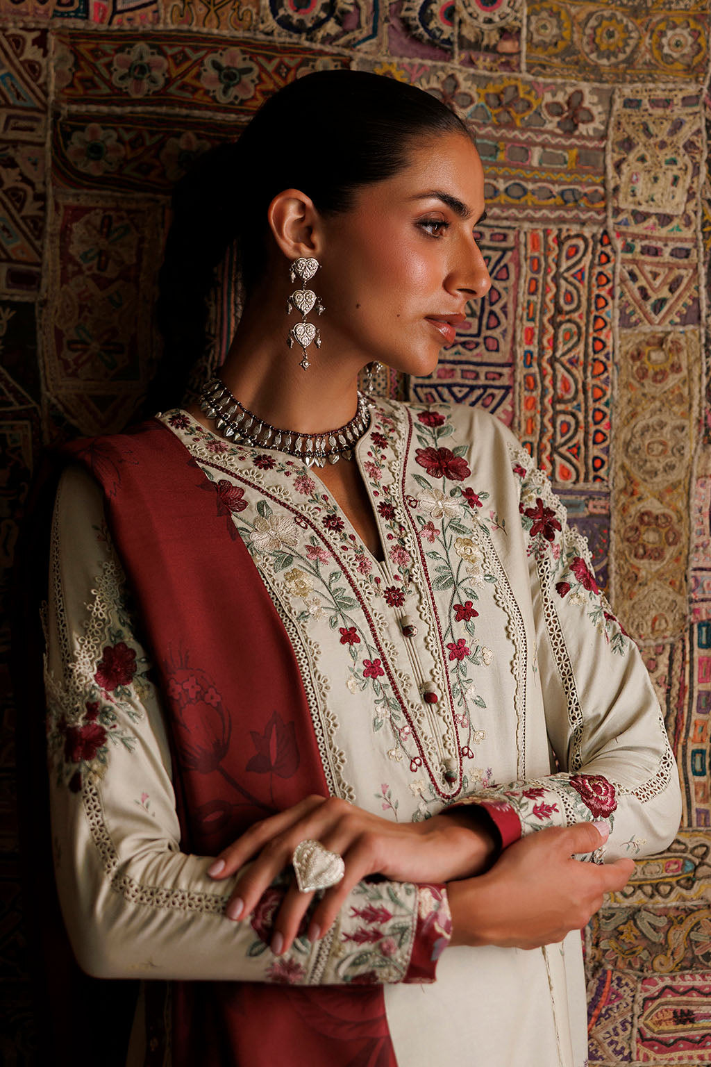 IPF-28 Embroidered Printed Viscose Linen