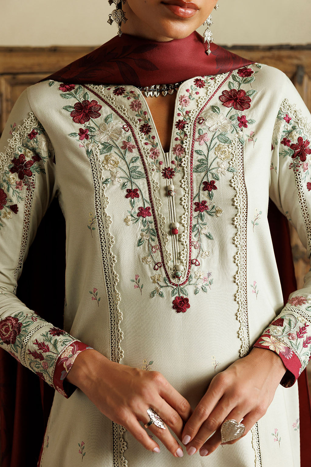 IPF-28 Embroidered Printed Viscose Linen