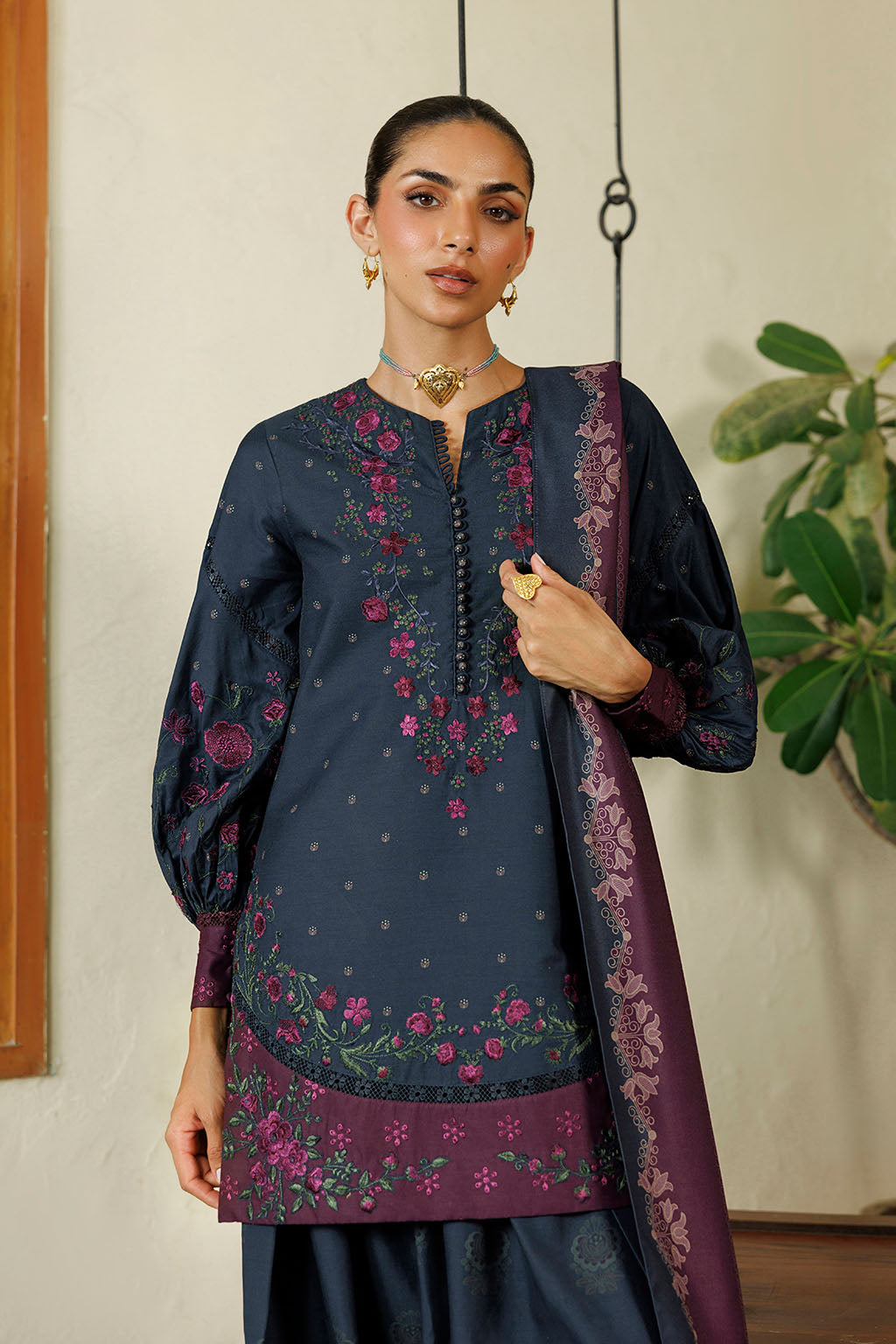 IPF-26 Embroidered Printed Viscose Linen