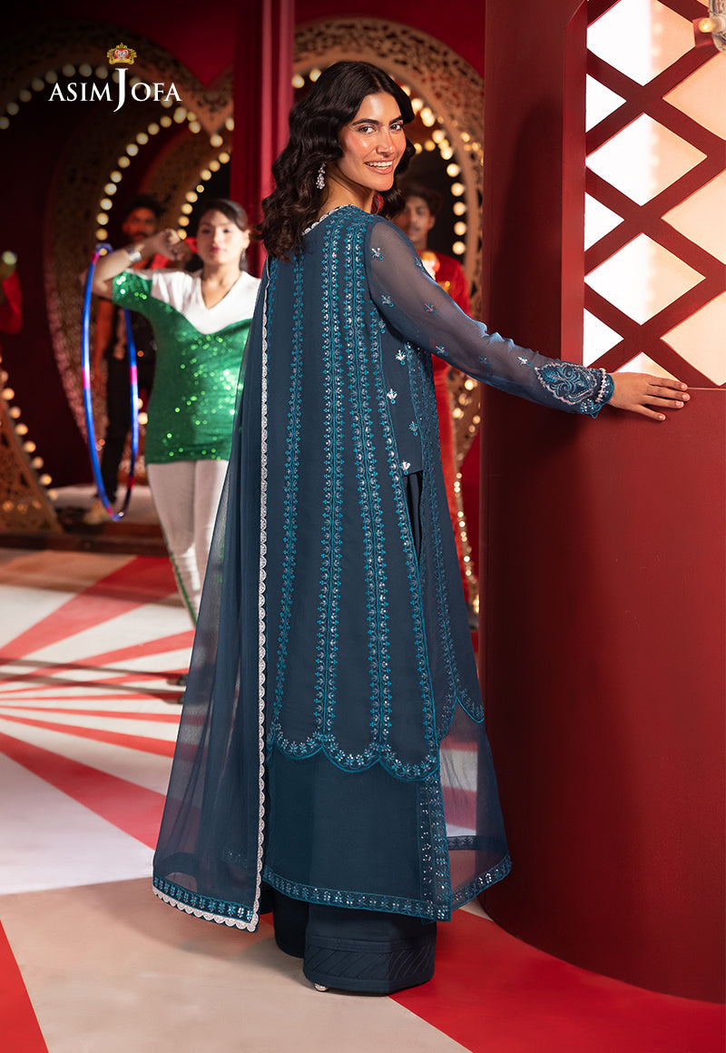 AJLFD-14 EMBROIDERED CHIFFON STITCHED 3 PCS