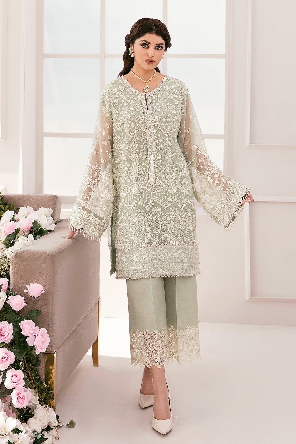 EMBROIDERED CHIFFON CH11-01 STITCHED