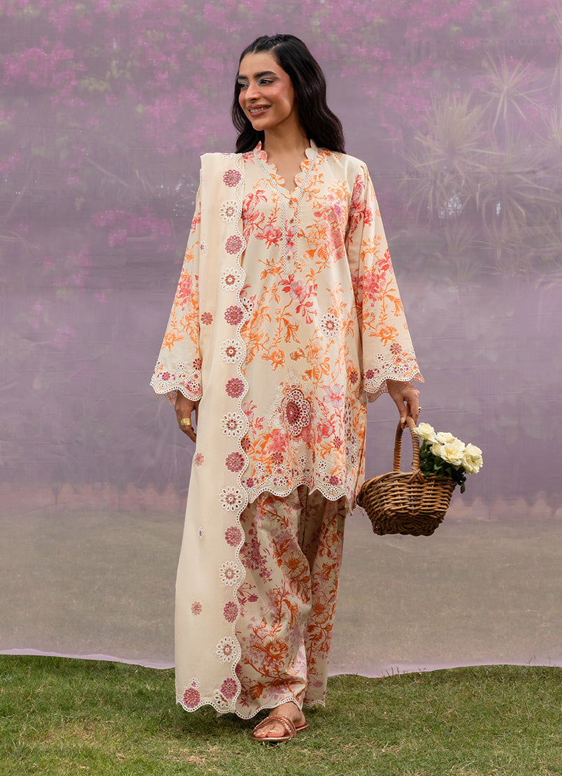 Printed Embroidered 3 PC Suit - 16965201503020