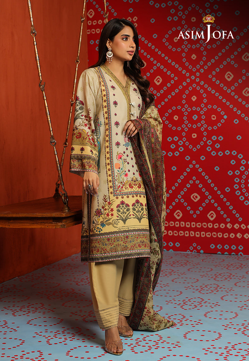 Ajso-92 Unstitched 2 Pcs Shirt Dupatta