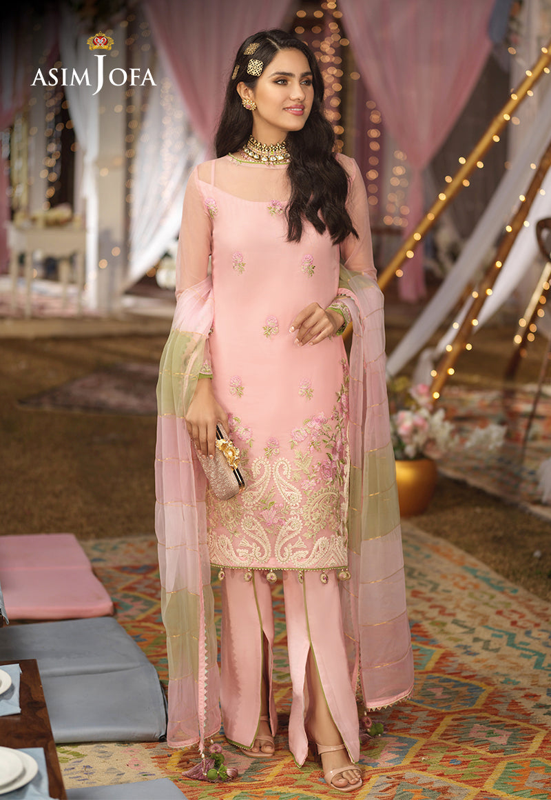 AJFCD-14 EMBROIDERED ORGANZA 3 PCS