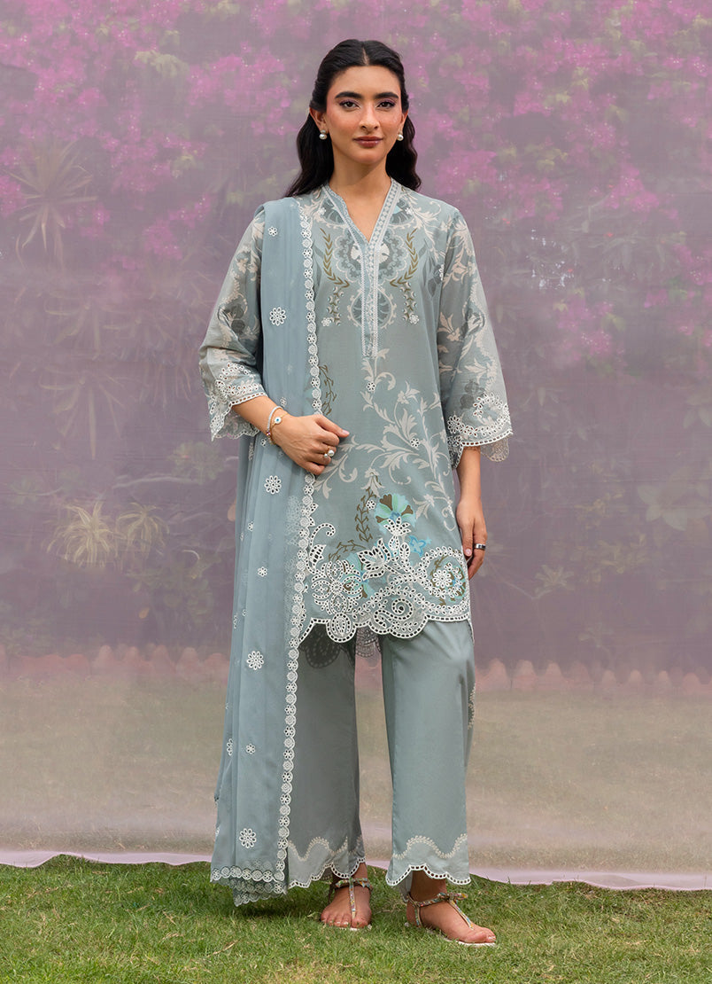 Printed Embroidered 3 PC Suit - 16831201351020
