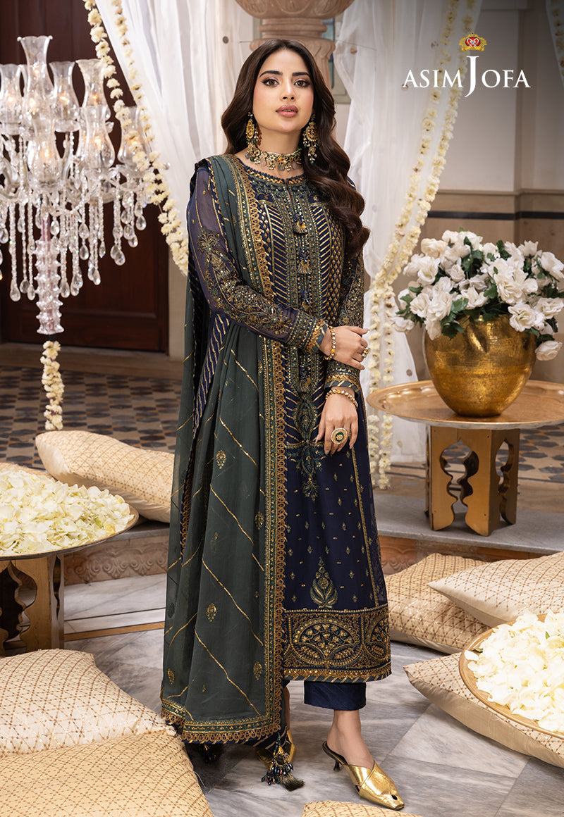 AJSHD-12 EMBROIDERED CHIFFON STITCHED 2 PCS