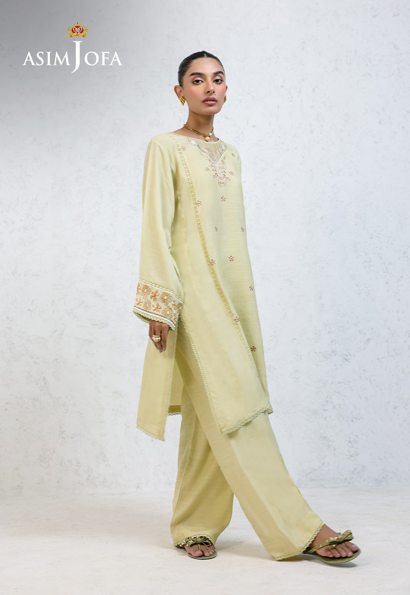 AJPB-235 EMBROIDERED RAW SILK STITCHED 2PCS
