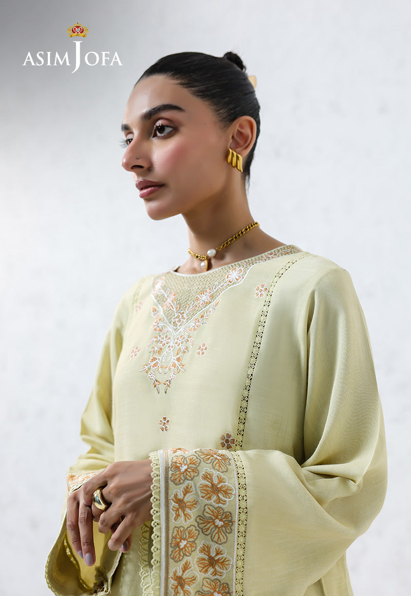 AJPB-235 EMBROIDERED RAW SILK STITCHED 2PCS