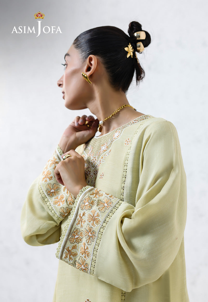 AJPB-235 EMBROIDERED RAW SILK STITCHED 2PCS