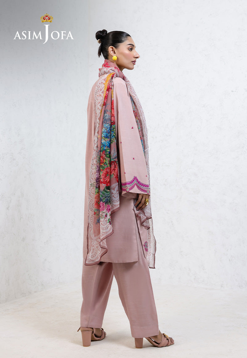 Ajpb-238 Embroidered Raw Silk Stitched 3Pcs