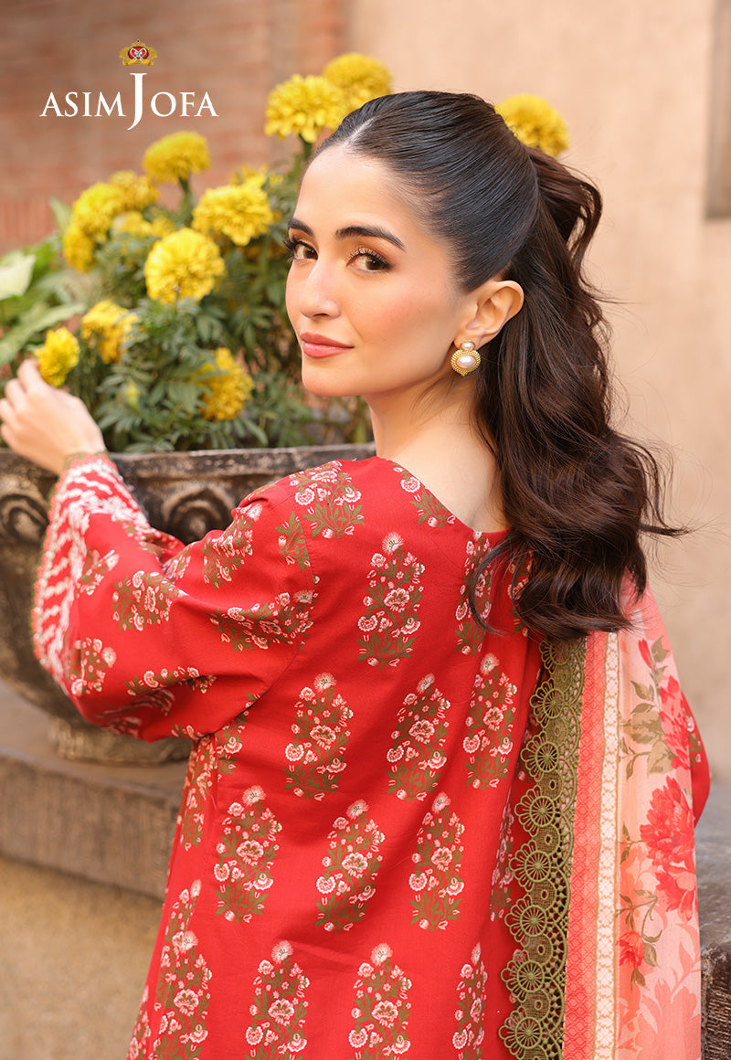 AJUBFD-26 PRINTED EMBROIDERED LAWN Stitched 2 PCS
