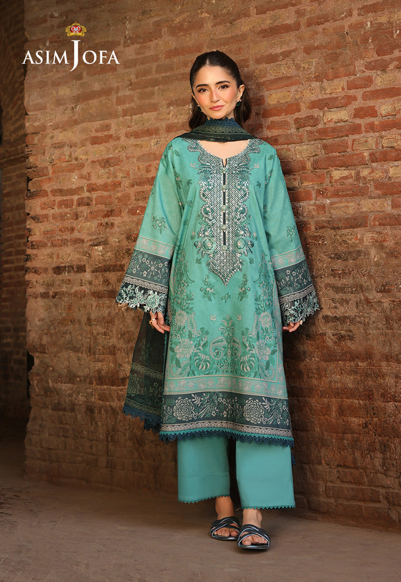 AJUBFD-23 PRINTED EMBROIDERED LAWN Stitched 2 PCS