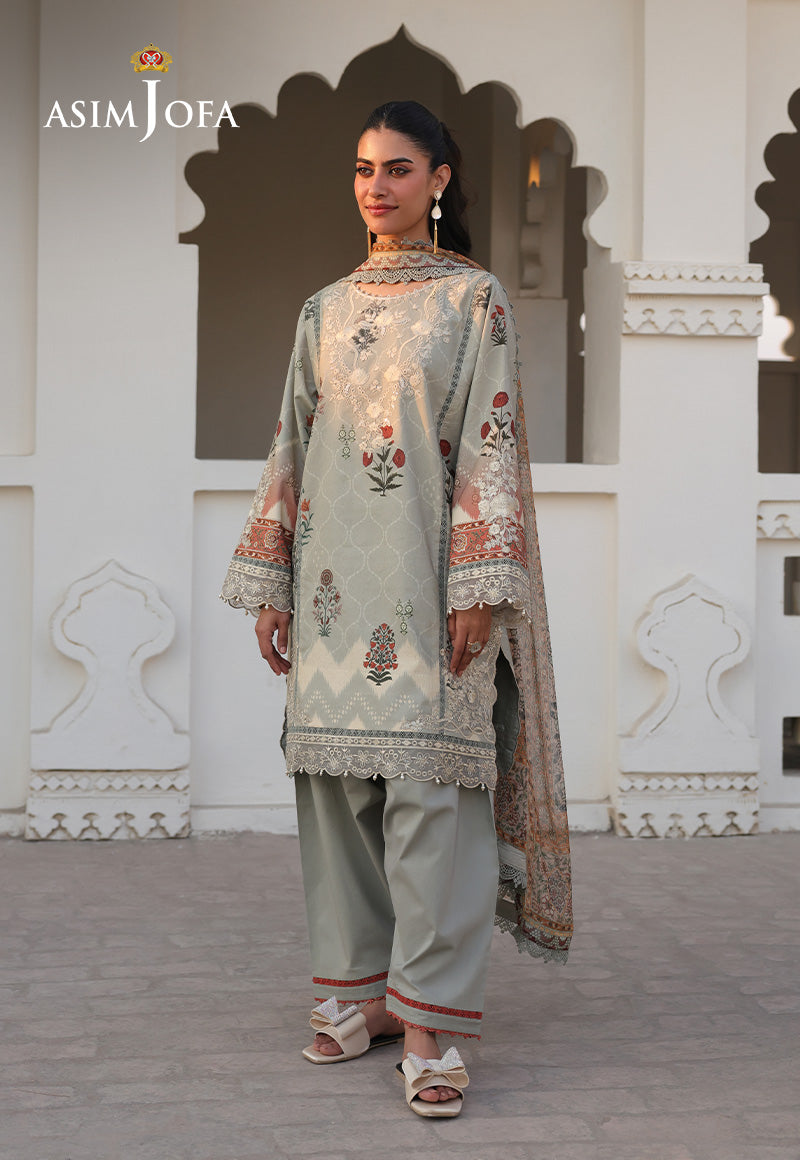 AJUBF-40 PRINTED EMBROIDERED LAWN 3 PCS