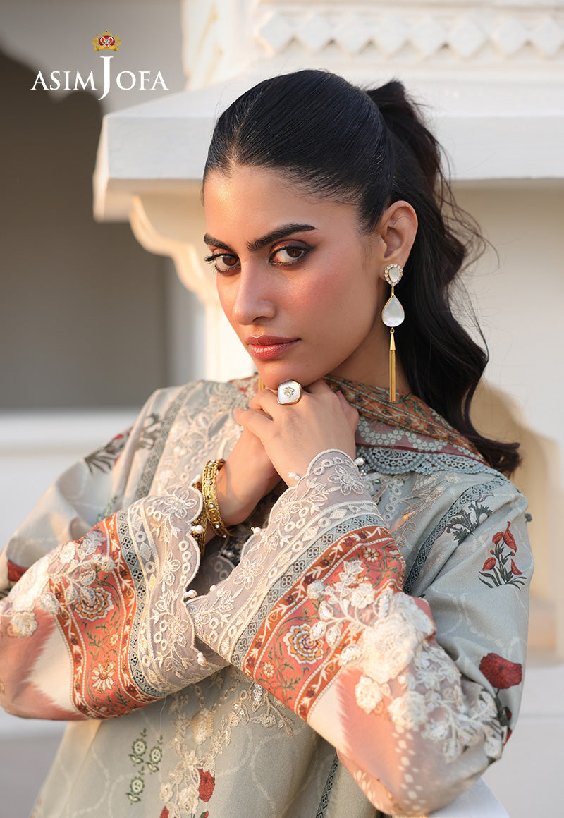 AJUBF-40 PRINTED EMBROIDERED LAWN 3 PCS