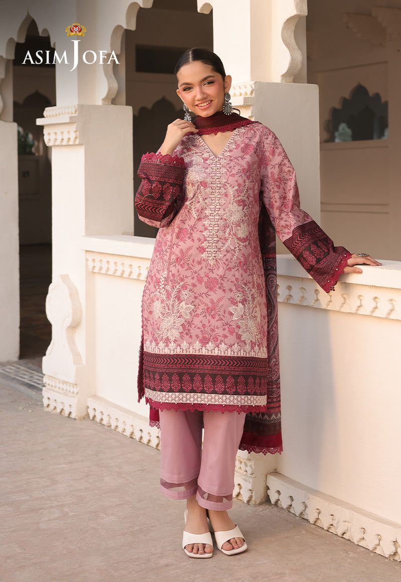 AJUBFD-37 PRINTED EMBROIDERED LAWN STITCHED 2 PCS