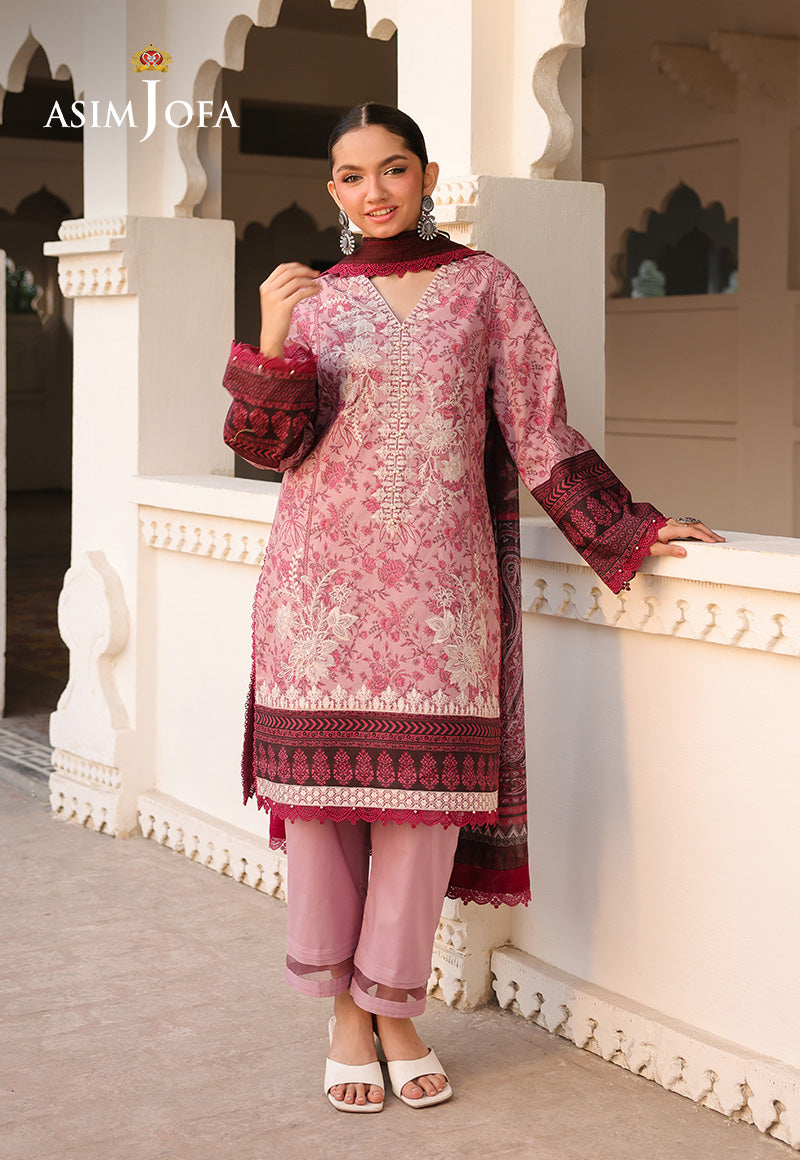 AJUBFD-37 PRINTED EMBROIDERED LAWN STITCHED 2 PCS