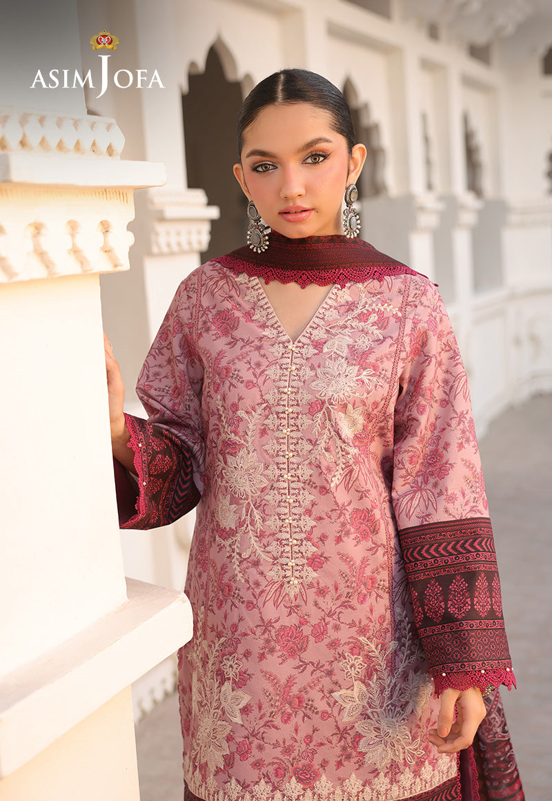 AJUBF-37 PRINTED EMBROIDERED LAWN 3 PCS