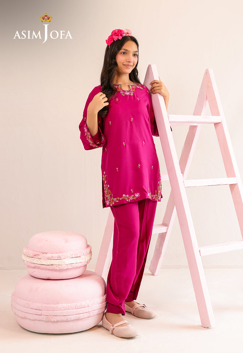 AJKLP-10 Embroidered Malai Silk Stitched 2 Pcs