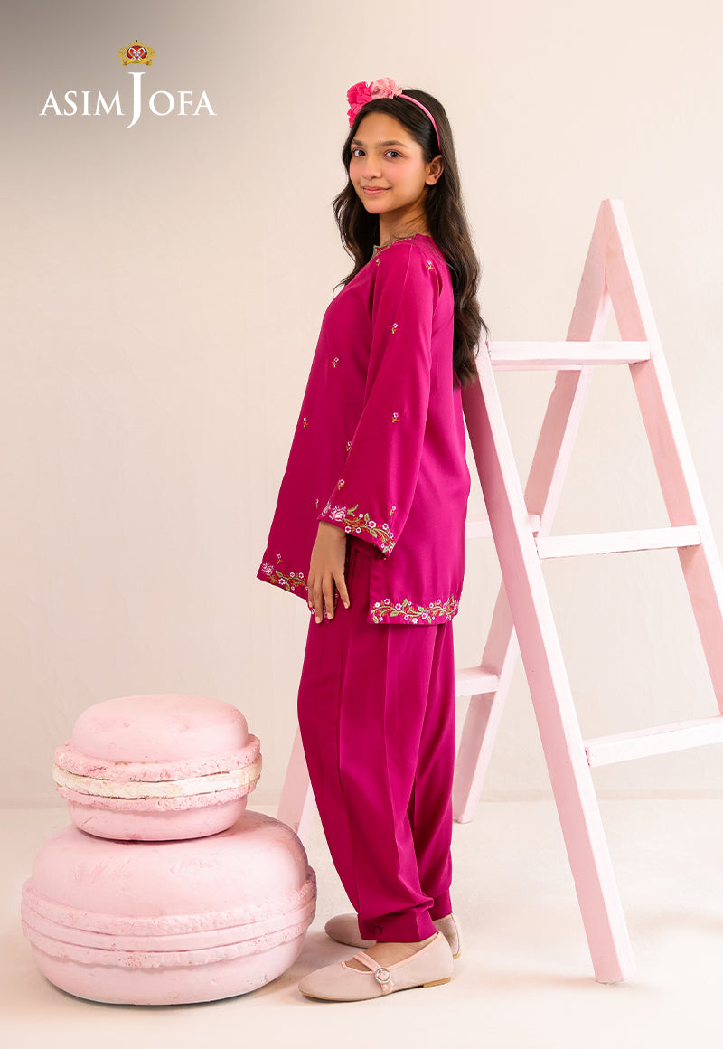 AJKLP-10 Embroidered Malai Silk Stitched 2 Pcs